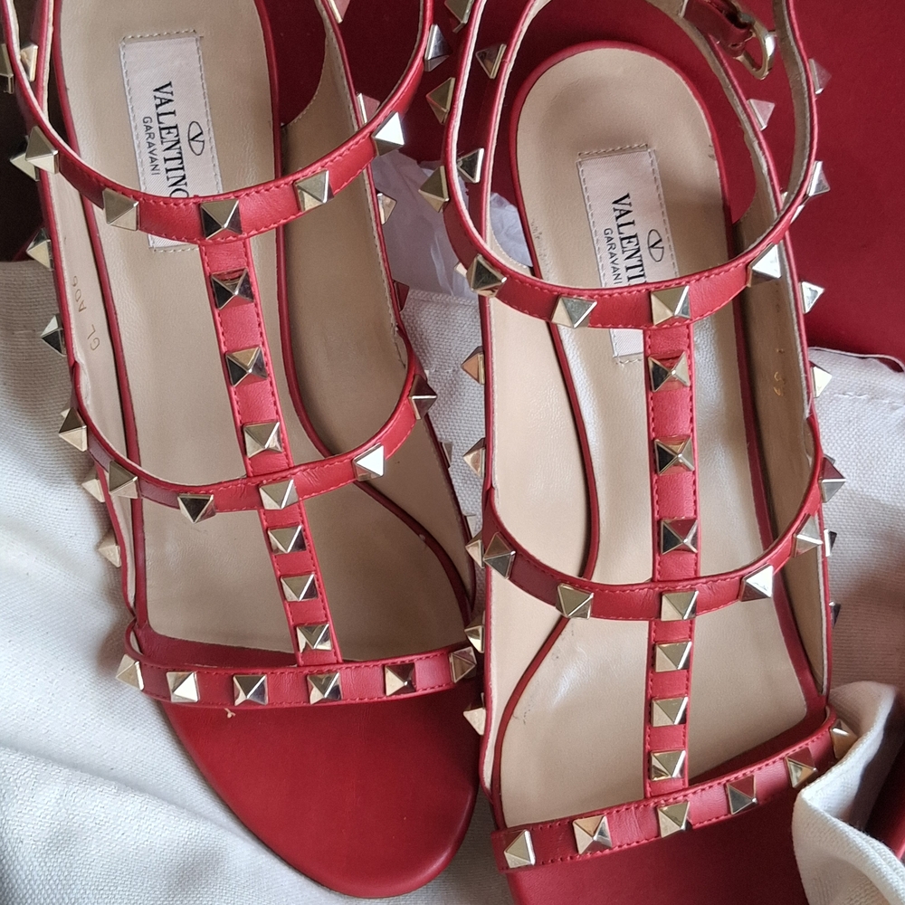Valentino Red Studded Women's Sandals